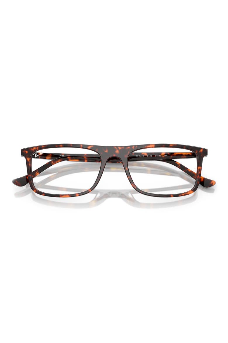 53mm Rectangular Optical Glasses, Alternate, color, RED HAVANA