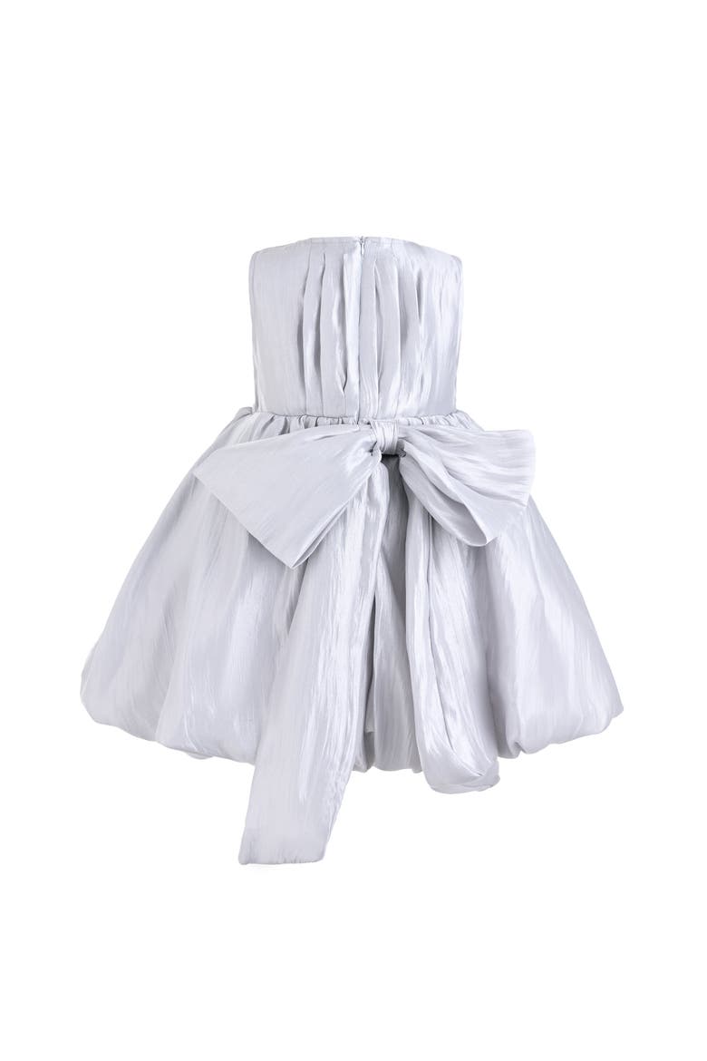 Bow Back Bubble Dress, Alternate, color, Silver