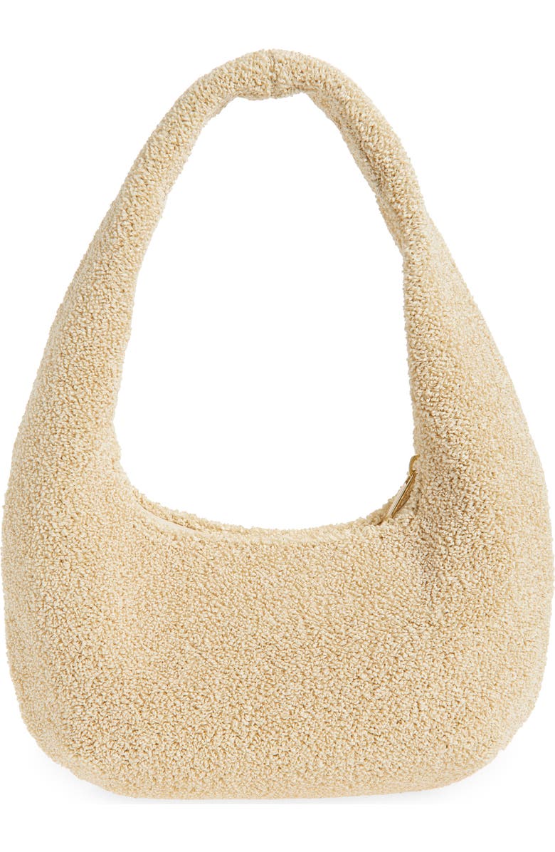 Mansur Gavriel Mini Gnocchi Faux Shearling Hobo Bag, Alternate, color, Jasmine