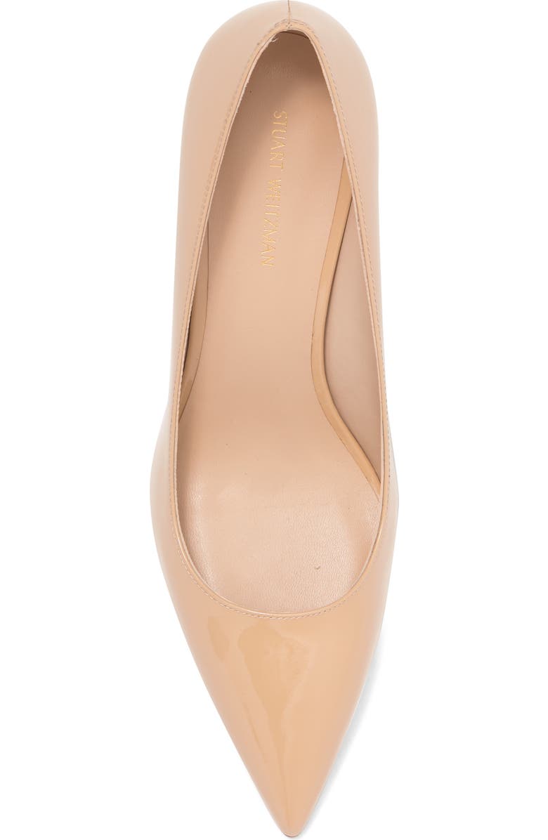 Stuart Weitzman Leigh 75 Pointed Toe Pump, Alternate, color, Golden Beige