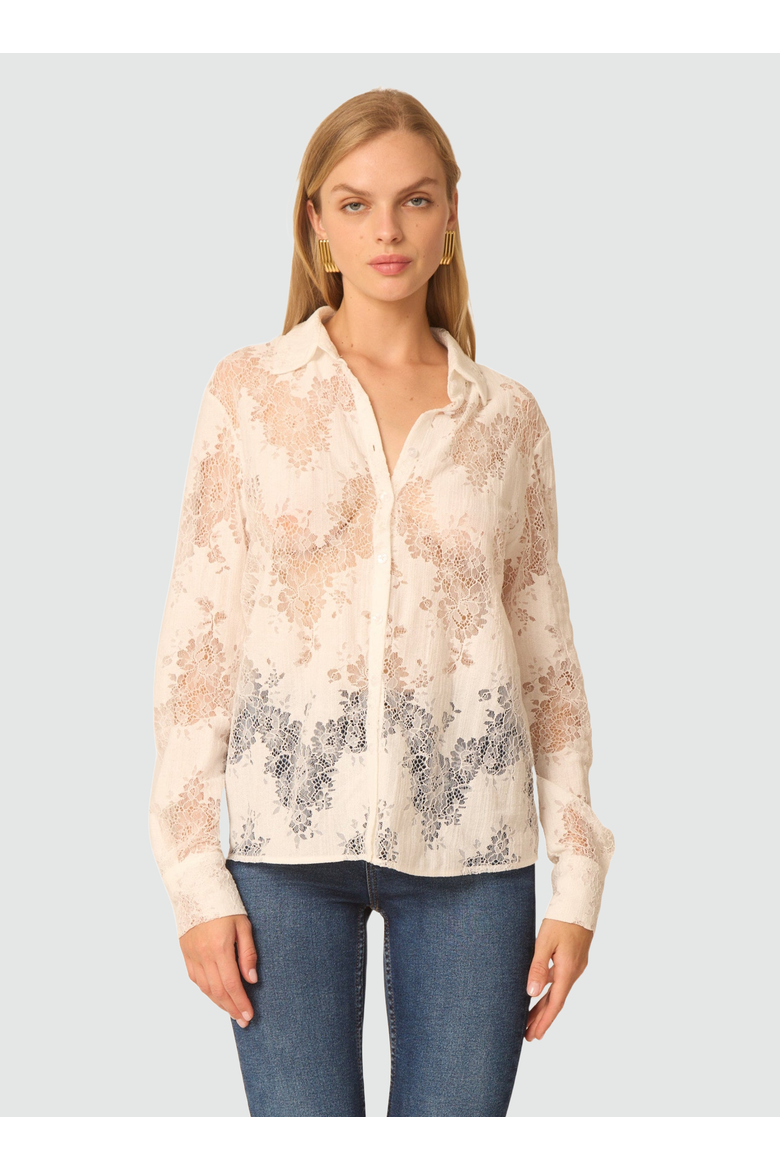 Troy Blouse, Main, color, Cotton white lace