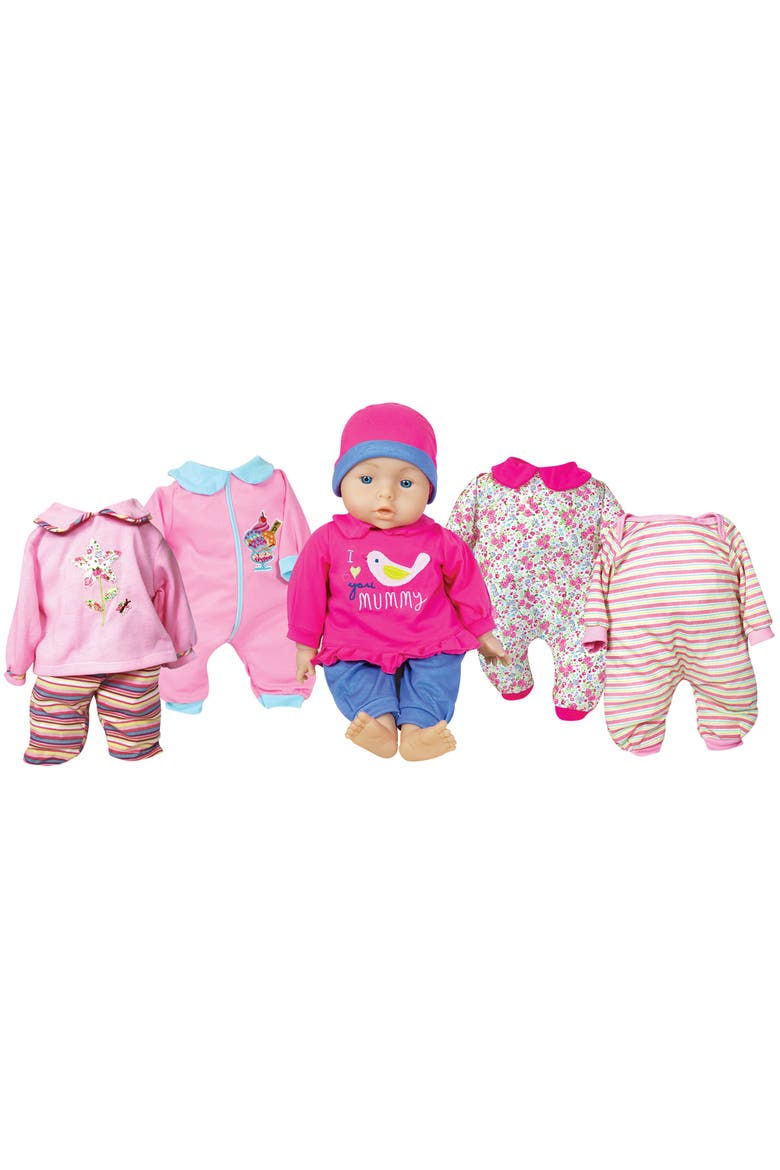 18 Inch Talking Baby Doll Set, Pink & Blue I Love You Mummy Shirt, Main, color, Multicolored