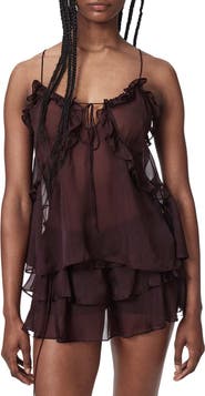 AllSaints Nyx Tiered Silk Top
