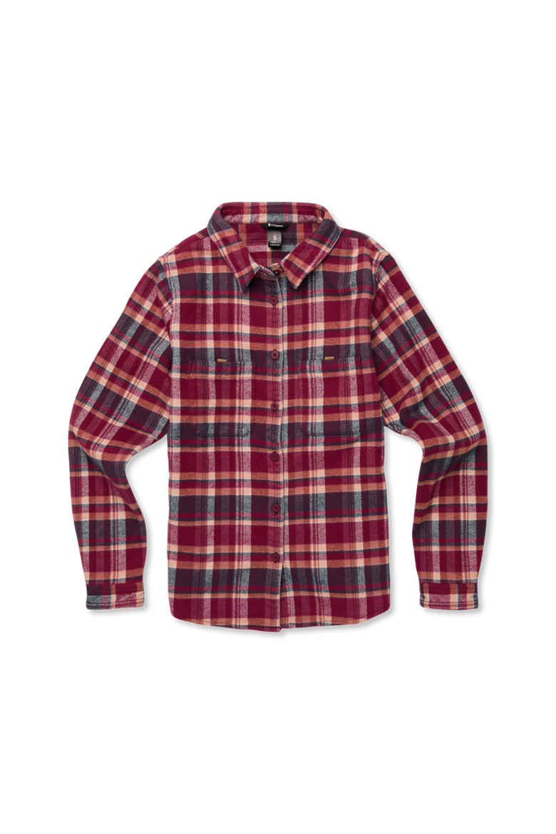 Mero Organic Flannel Shirt - Women's, Alternate, color, Jam and Iceberg Plaid