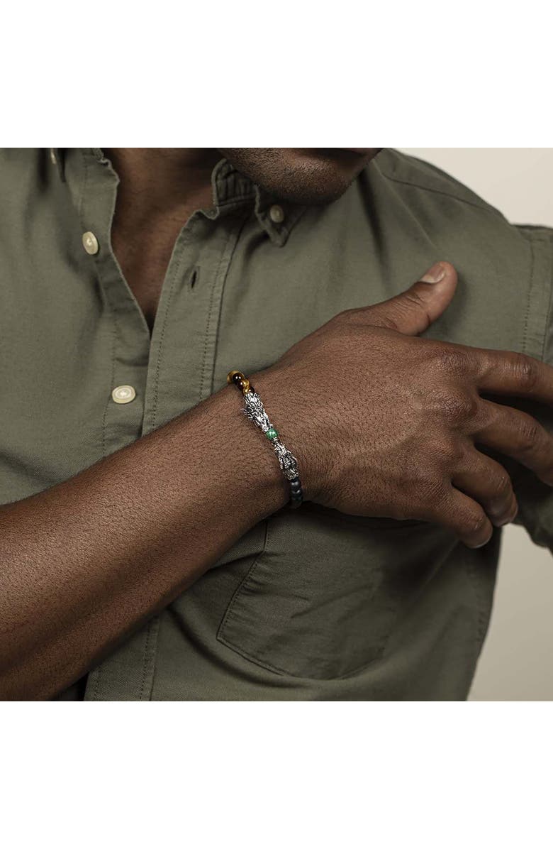 Karma and Luck Fulfillment of Potential - Multi Stone Dragon Bracelet, Alternate, color, Multicolor