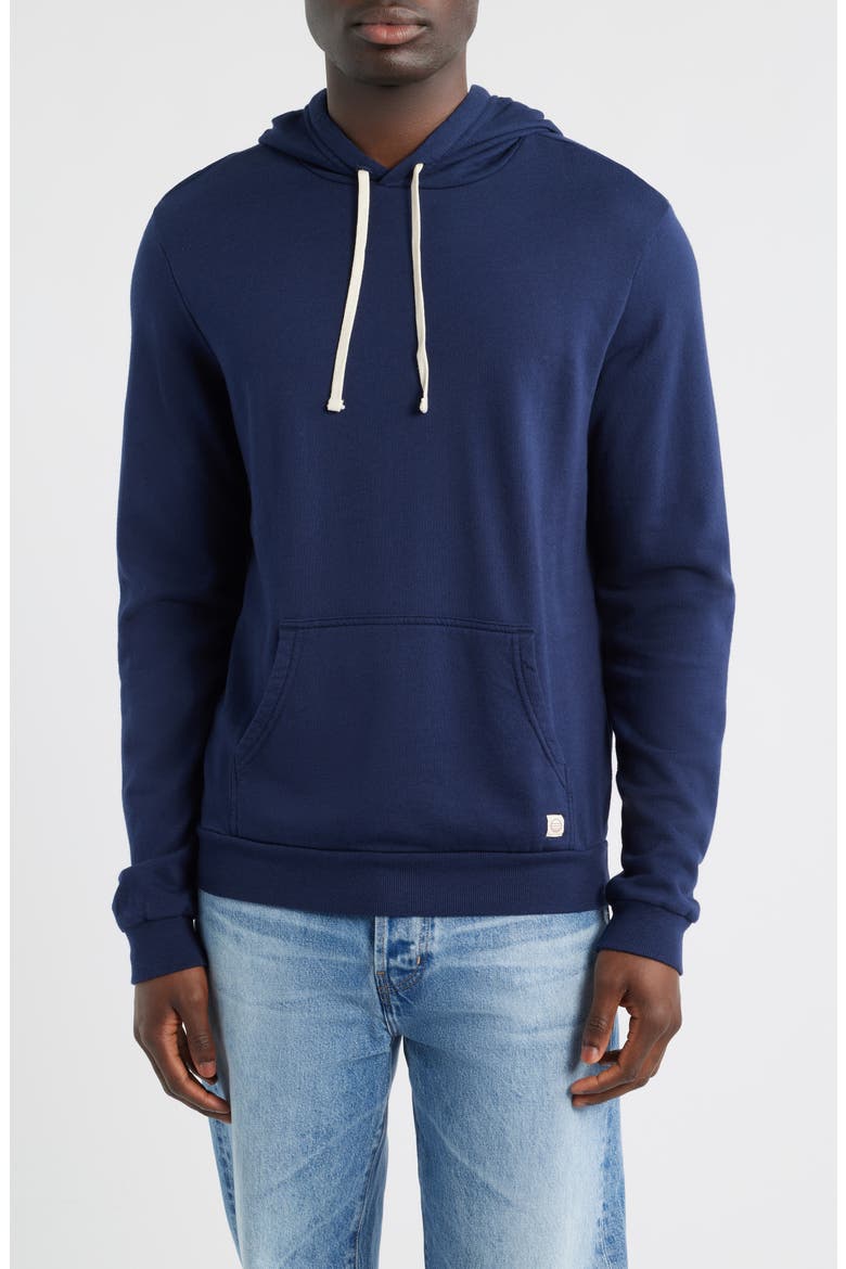 Cotton Blend French Terry Pullover Hoodie, Main, color, TRUE NAVY