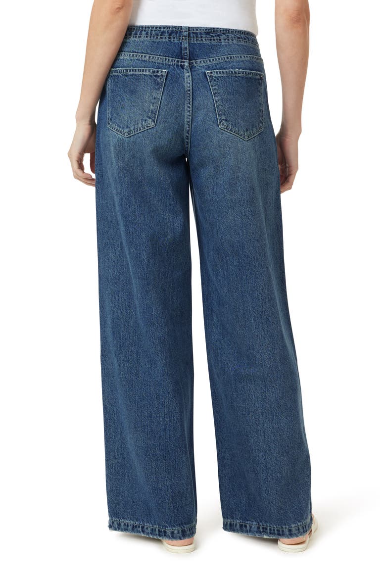 Lia Drawstring Wide Leg Jeans, Alternate, color, STORM