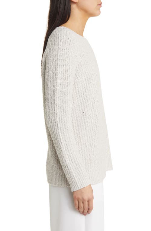 Eileen Fisher Rib Organic Cotton Blend Sweater In Bone
