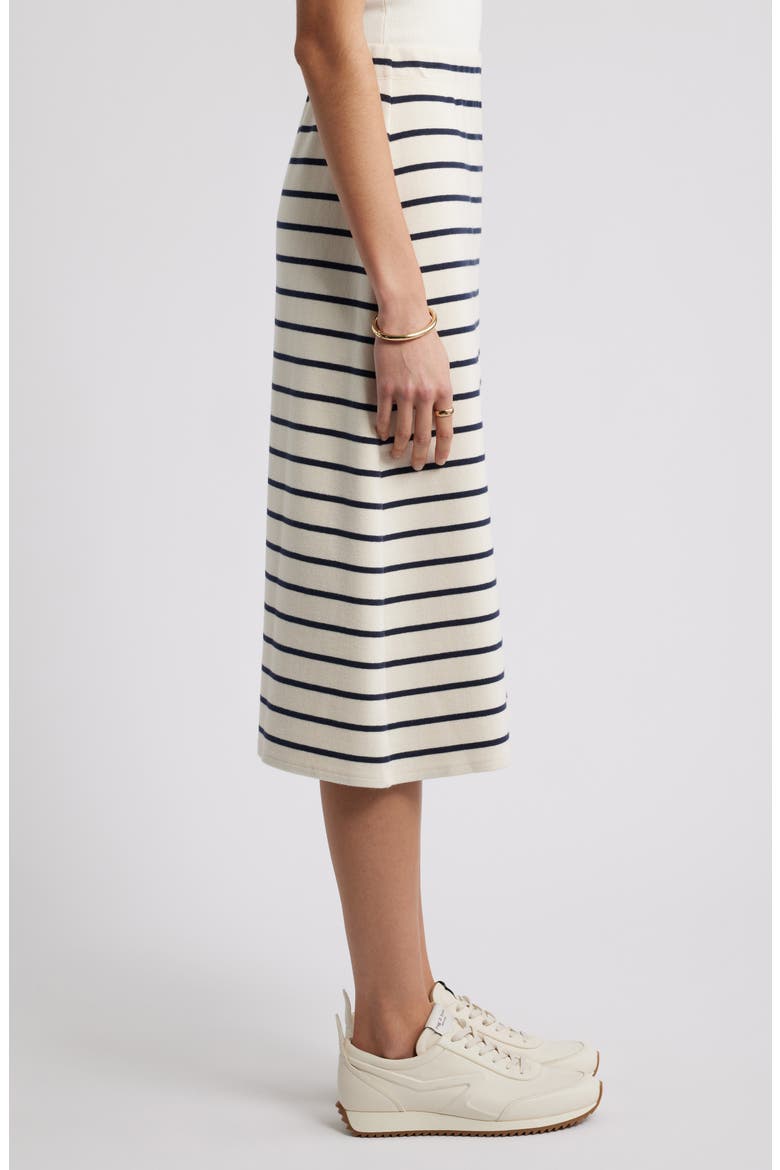 Stripe Knit Midi Skirt, Alternate, color, IVORY NAVY GENTRY STRIPE