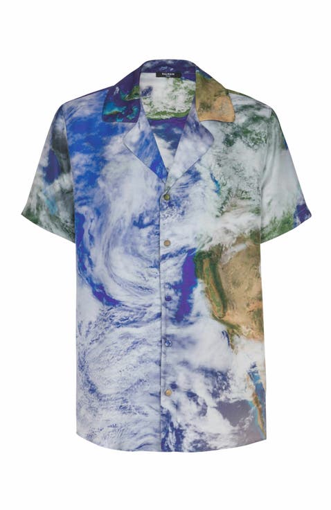 Pyjama Shirt With Earth Print