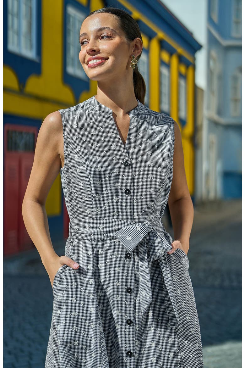 Broderie Embroidered Shirt Dress, Alternate, color, Black