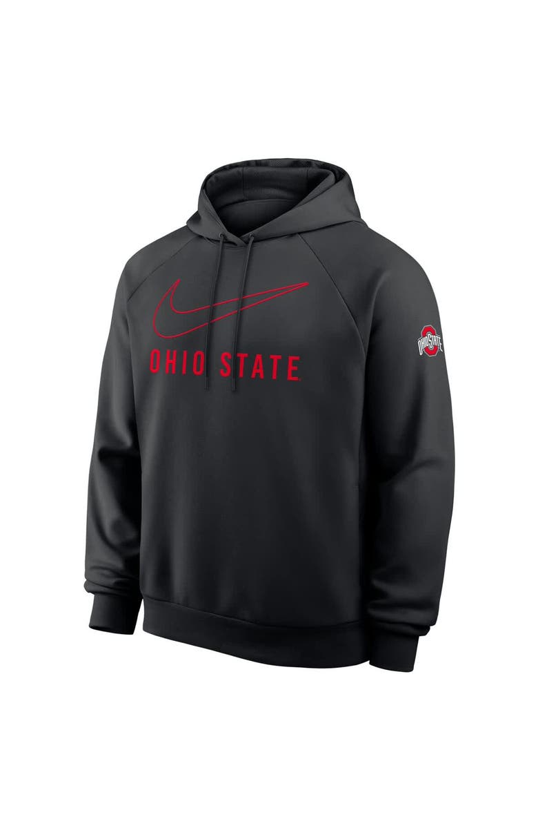 Nike Men's Nike Black Ohio State Buckeyes Premium Raglan Dri-FIT Hoodie, Alternate, color, Black