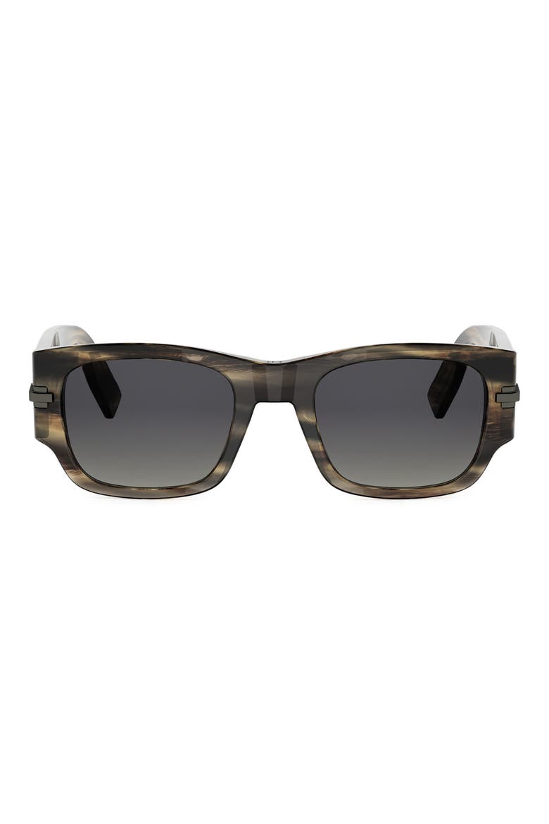 DiorBlackSuit XL S4I 52mm Square Sunglasses, Main, color, BROWN HORN / GRADIENT SMOKE