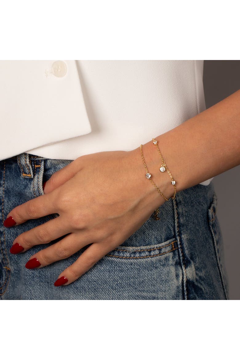 CZ Bezels Bracelet Combo Set, Alternate, color, Gold