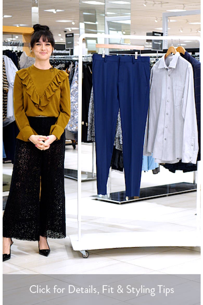 Skinny Fit Pleated Suit Pants video