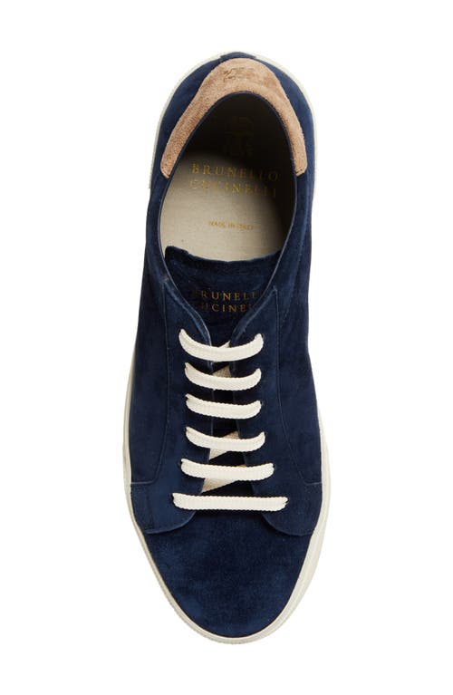 Brunello Cucinelli Suede Sneakers In Cqe72 Deep Blue