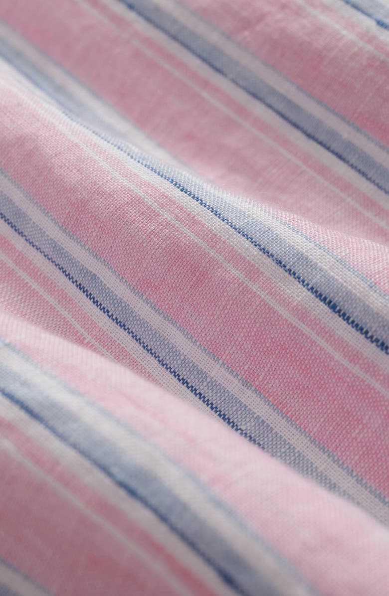 Brooks Brothers Stripe Linen Camp Shirt, Alternate, color,