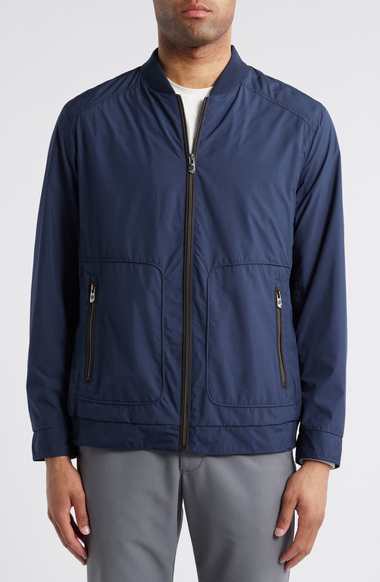 Johnston & Murphy XC4<sup>®</sup> Knit Collar Water Resistant Jacket, Alternate, color, Navy