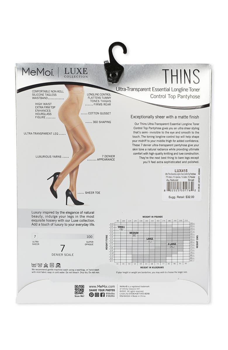 MeMoi Ultra Transparent Tights, Alternate, color, Au Naturel