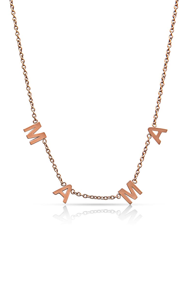 MAMA Pendant Necklace, Main, color, ROSE GOLD