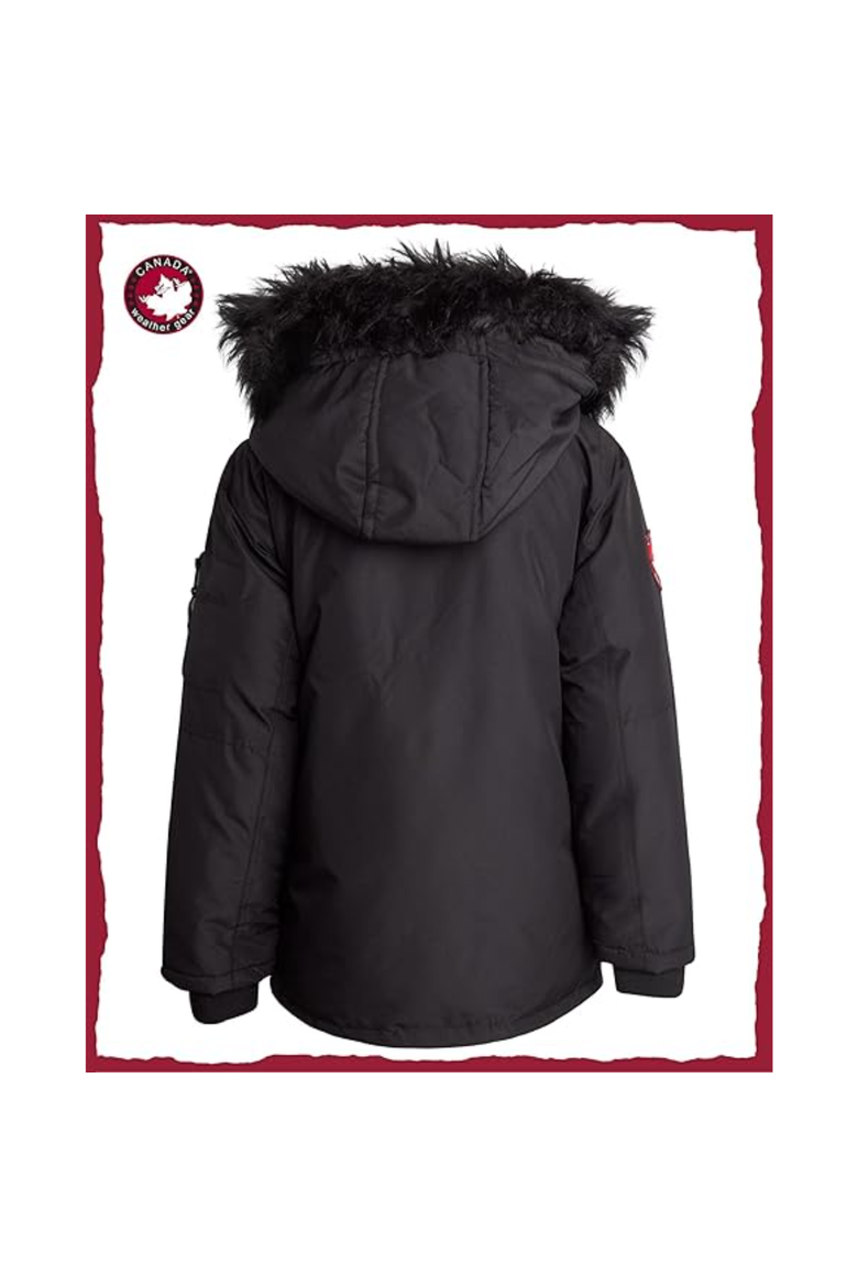 Boys' Heavyweight Winter Coat, Alternate, color, Black