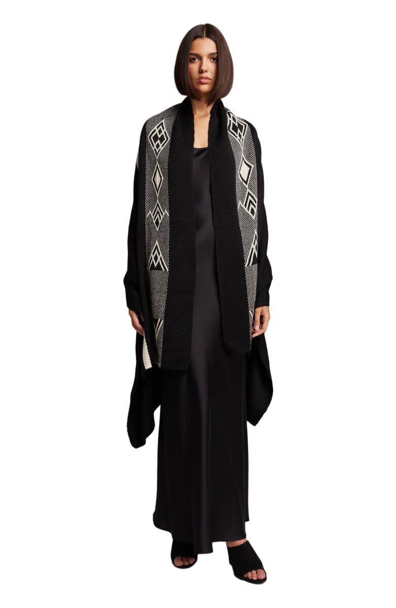 Voz Diagonal Wrap, Alternate, color, Black/Ivory