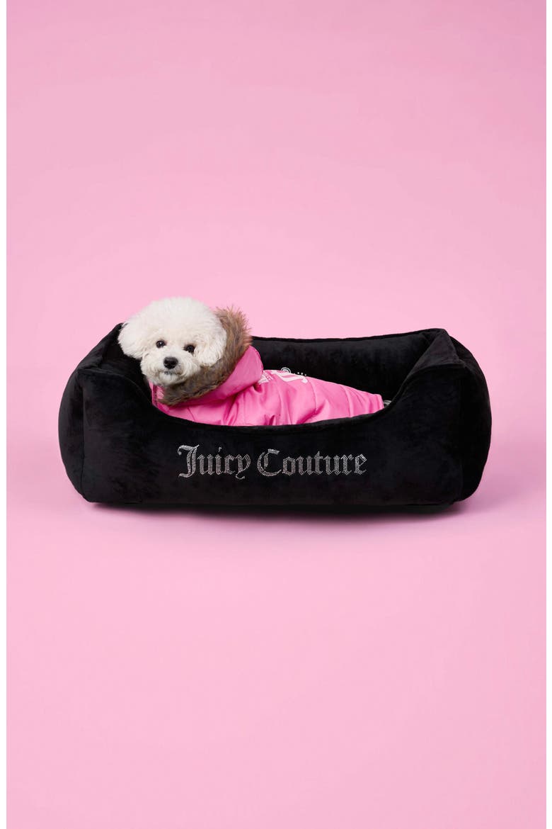 Faux Fur Hooded Pet Coat, Alternate, color, HOT PINK