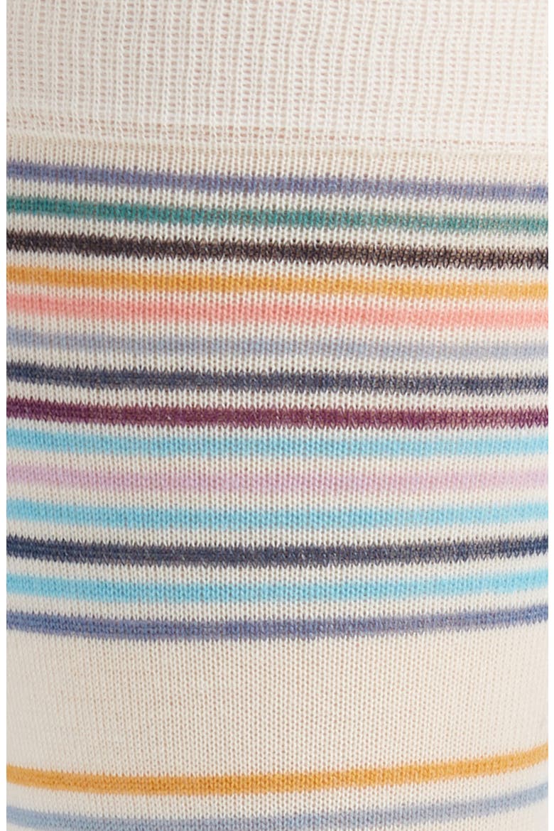 Elton Stripe Crew Socks, Alternate, color, OFF WHITE/ BLUE