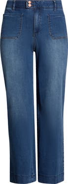 Wit & Wisdom Patch Pocket High Waist Wide Leg Jeans