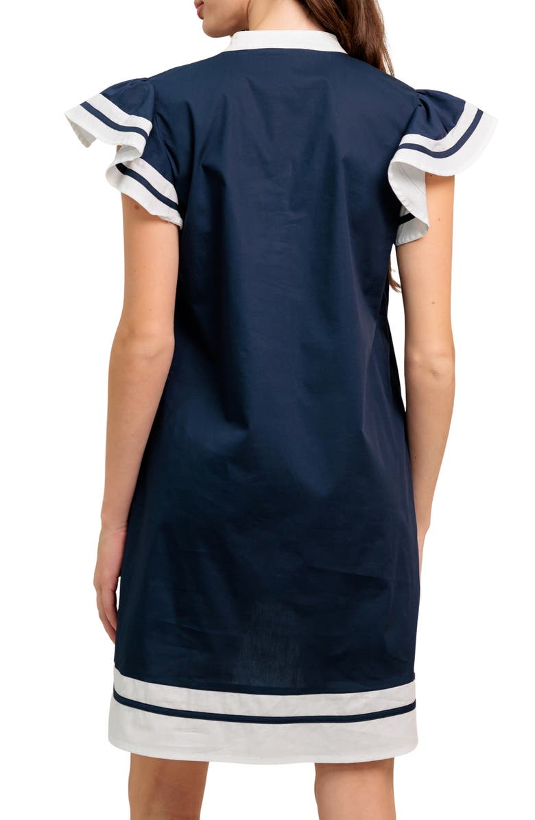 FLYING TOMATO Flutter Sleeve Cotton Minidress, Alternate, color, Navy