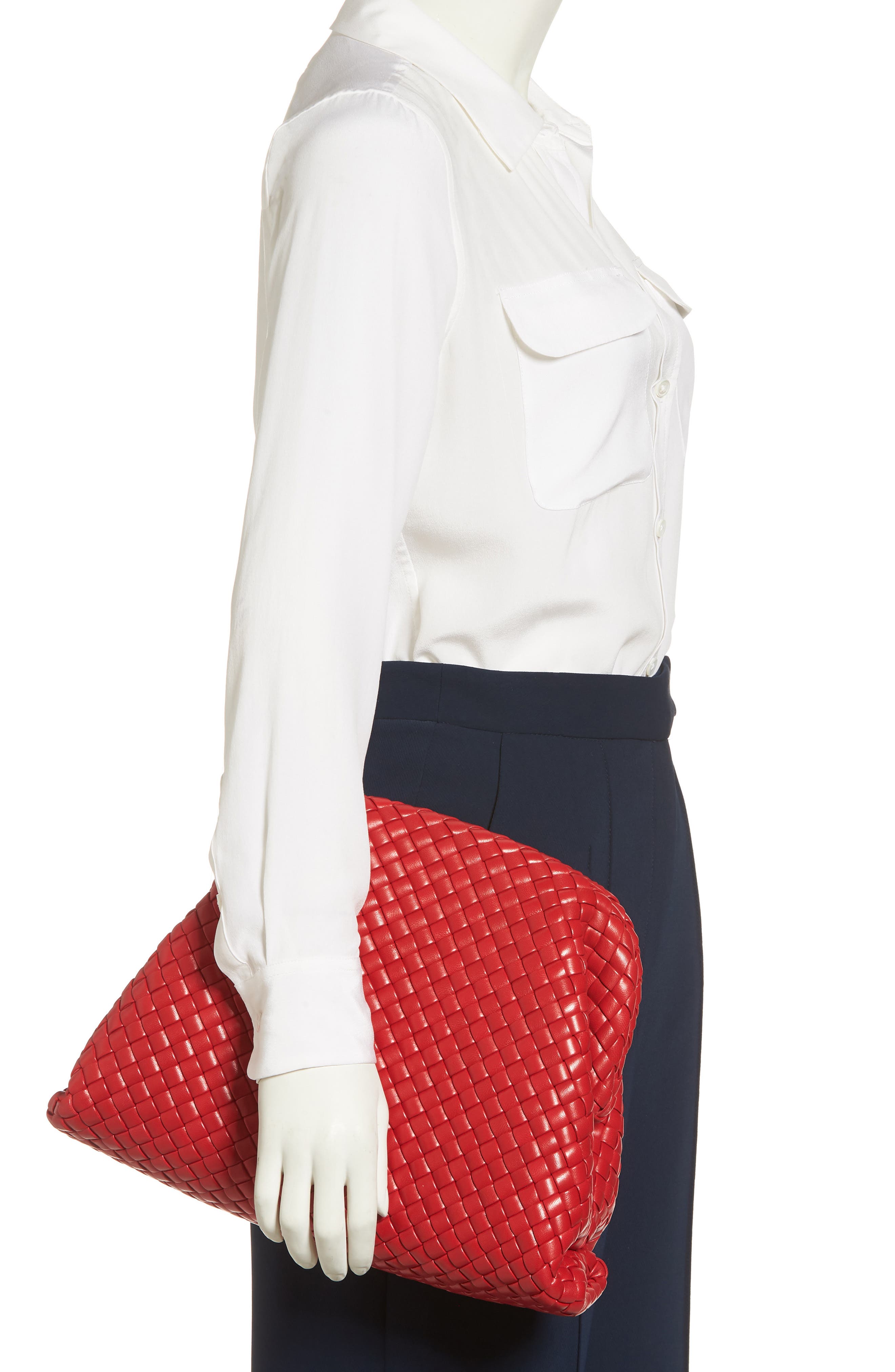 Bottega Veneta The Pouch Padded Intrecciato Leather Clutch, Alternate, color, 