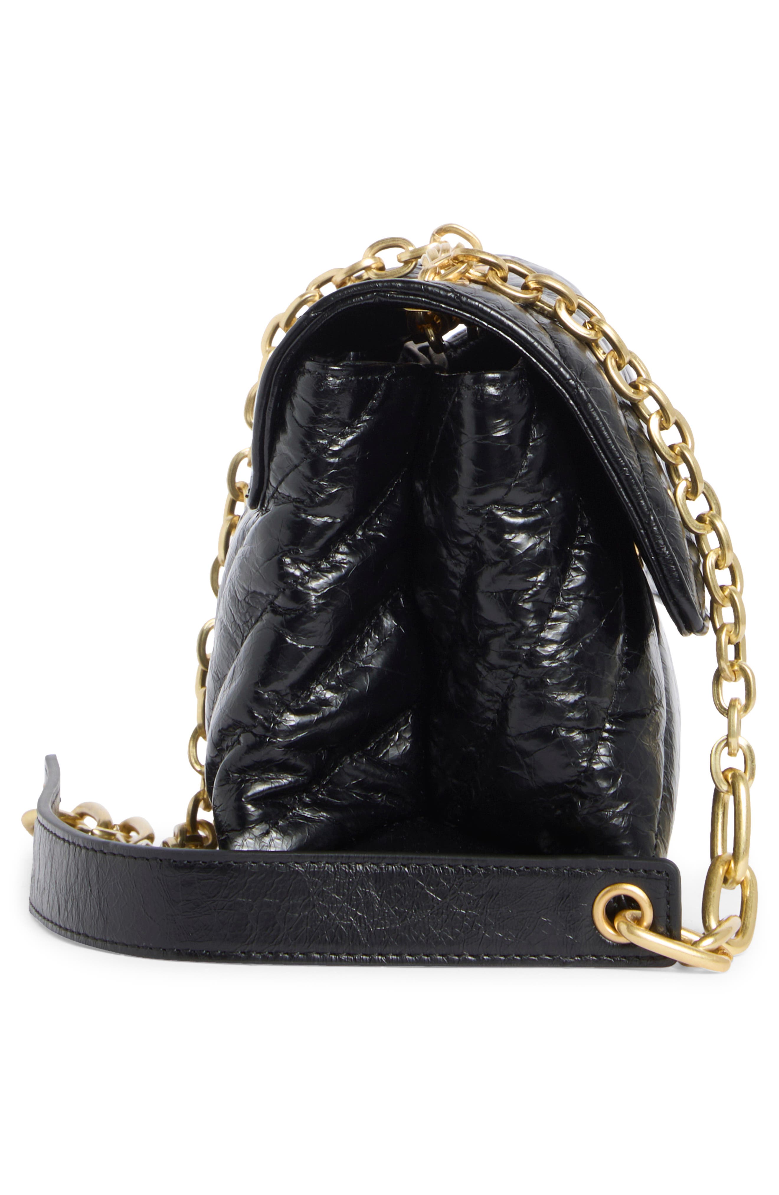 Off-White Jackhammer 17 Matelassé Leather Shoulder Bag, Alternate, color, Black