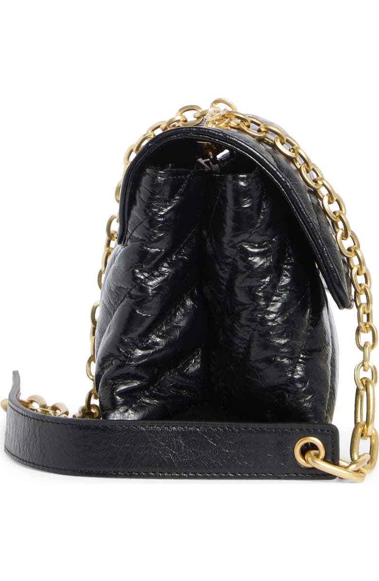 Off-White Jackhammer 17 Matelassé Leather Shoulder Bag, Alternate, color, Black