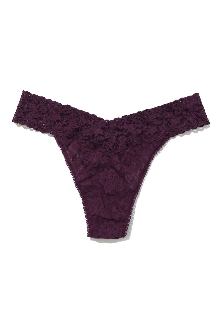 Original Rise Lace Thong, Alternate, color, STONE FRUIT PURPLE