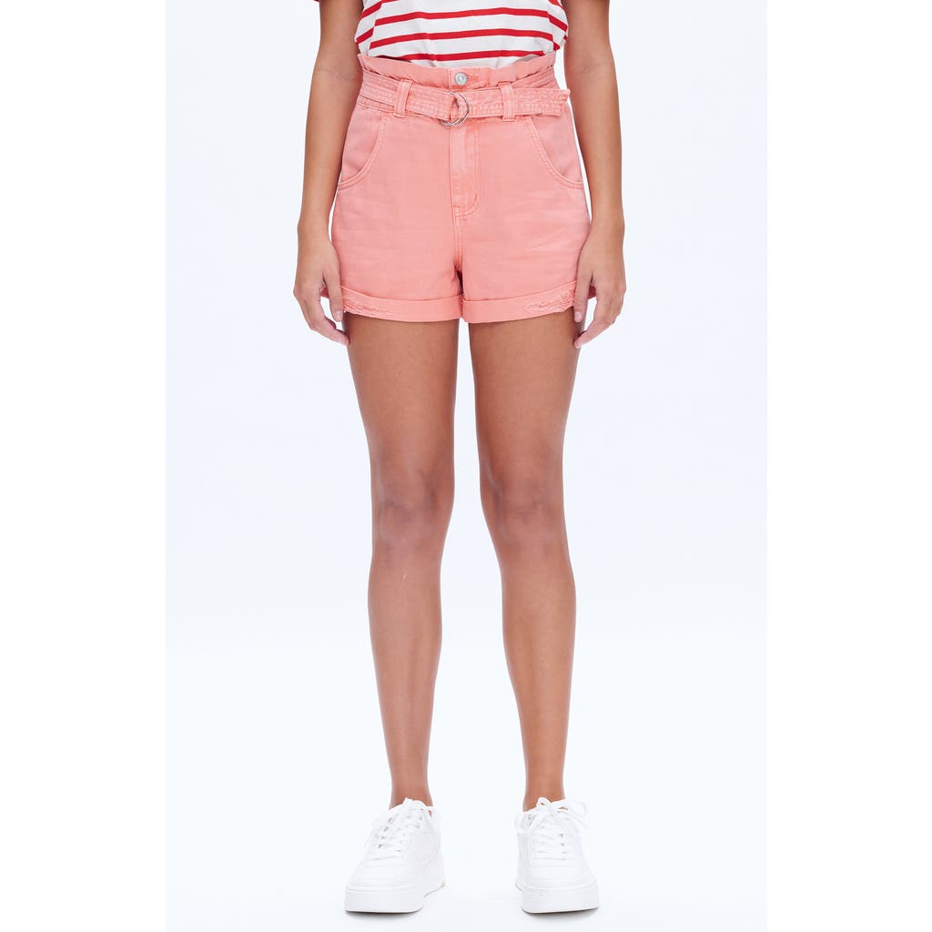 Bayeas Belted High Waist Denim Shorts In Orange