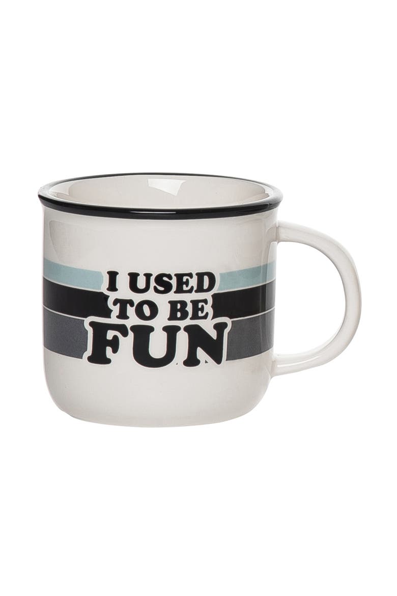 I Used To Be Fun Retro Mug Ceramic White 16 oz, Main, color, Black