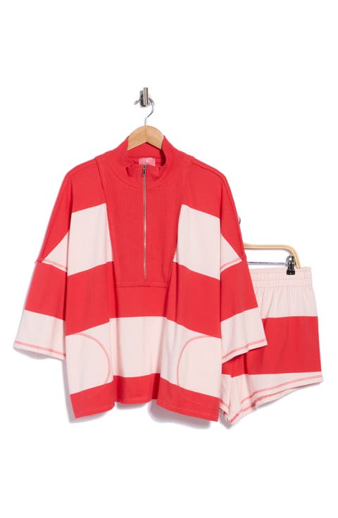 FP Movement Retro Rugby Half Zip Top & Shorts Set