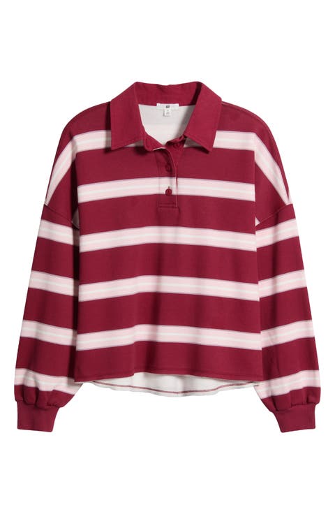 Stripe Cotton Blend Rugby Sweatshirt