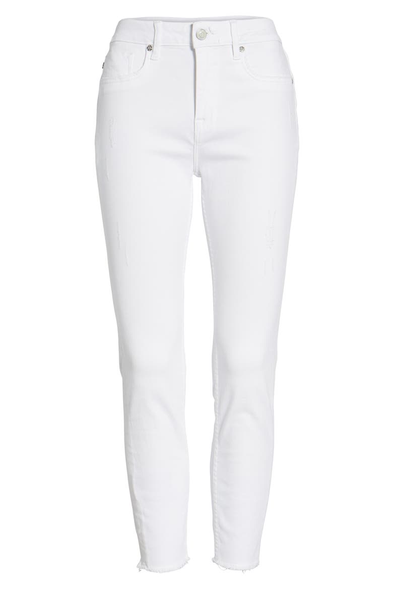 Chelsea High Waist Crop Skinny Jeans, Alternate, color, WHITE