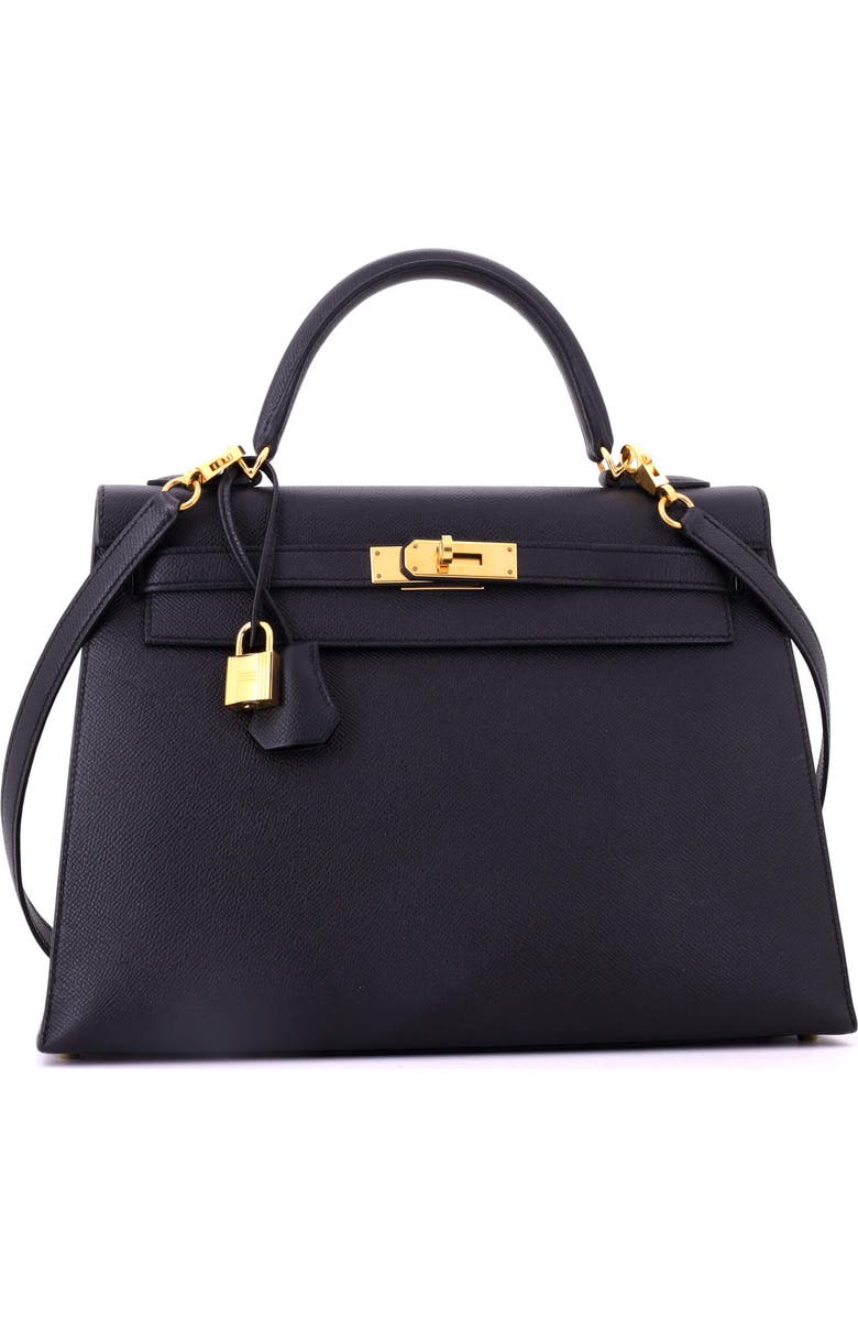 Pre-Owned Hermes Kelly Handbag Black Epsom with Gold Hardware 32, Alternate, color, Noir