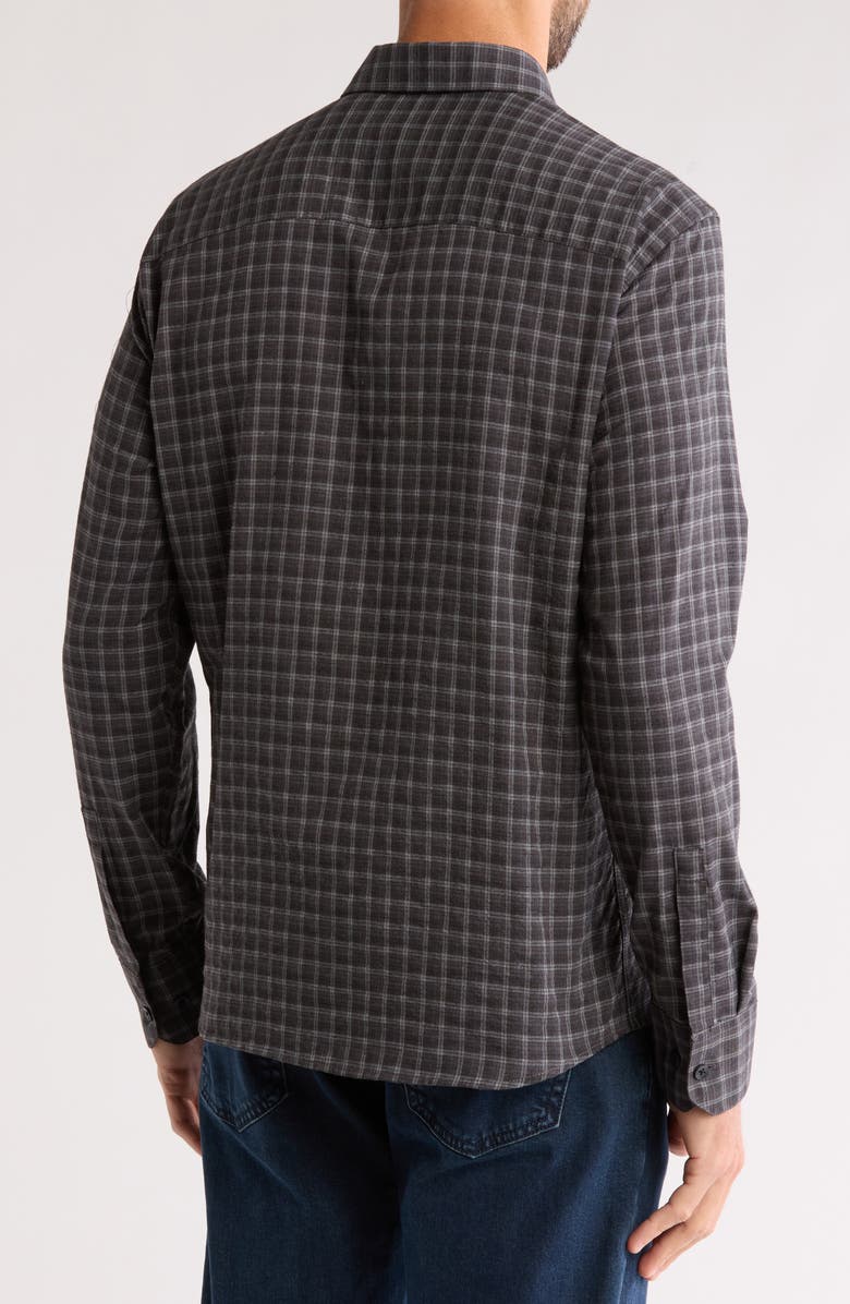 WESTZEROONE Ned Mini Check Print Long Sleeve Button-Up Shirt, Alternate, color, Grey