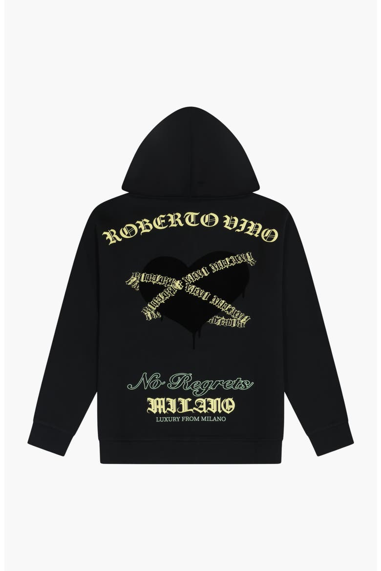 The Heart Preimum Blend Zip Hoodie, Alternate, color, Black