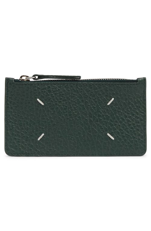 Maison Margiela Zip Card Holder In Green