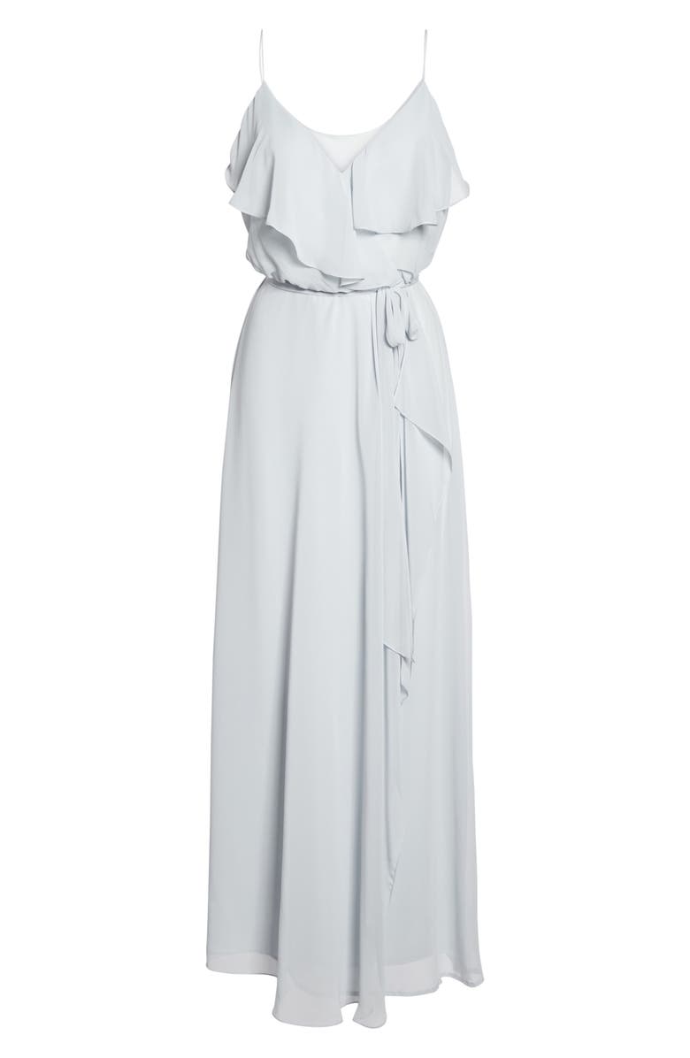 nouvelle AMSALE 'Drew' Ruffle Front Chiffon Gown, Alternate, color,