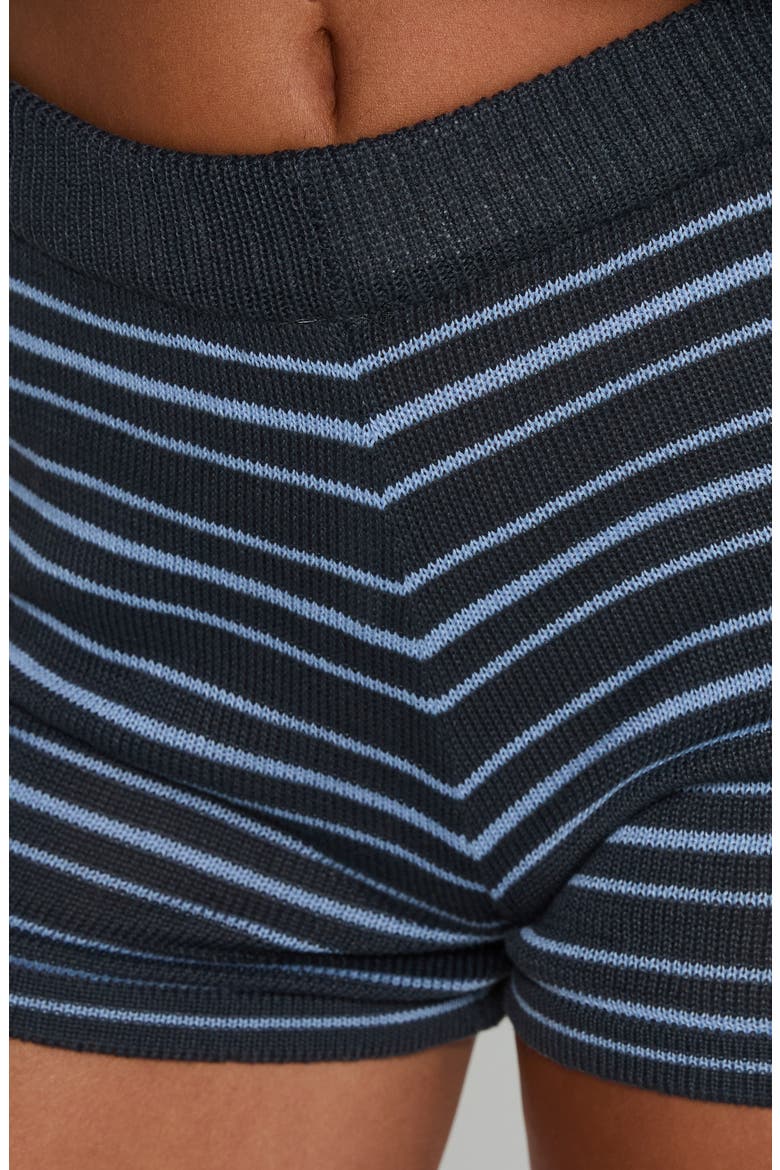 Arlynn Stripe Pull-On Knit Micro Shorts, Alternate, color, BLUE STRIPE
