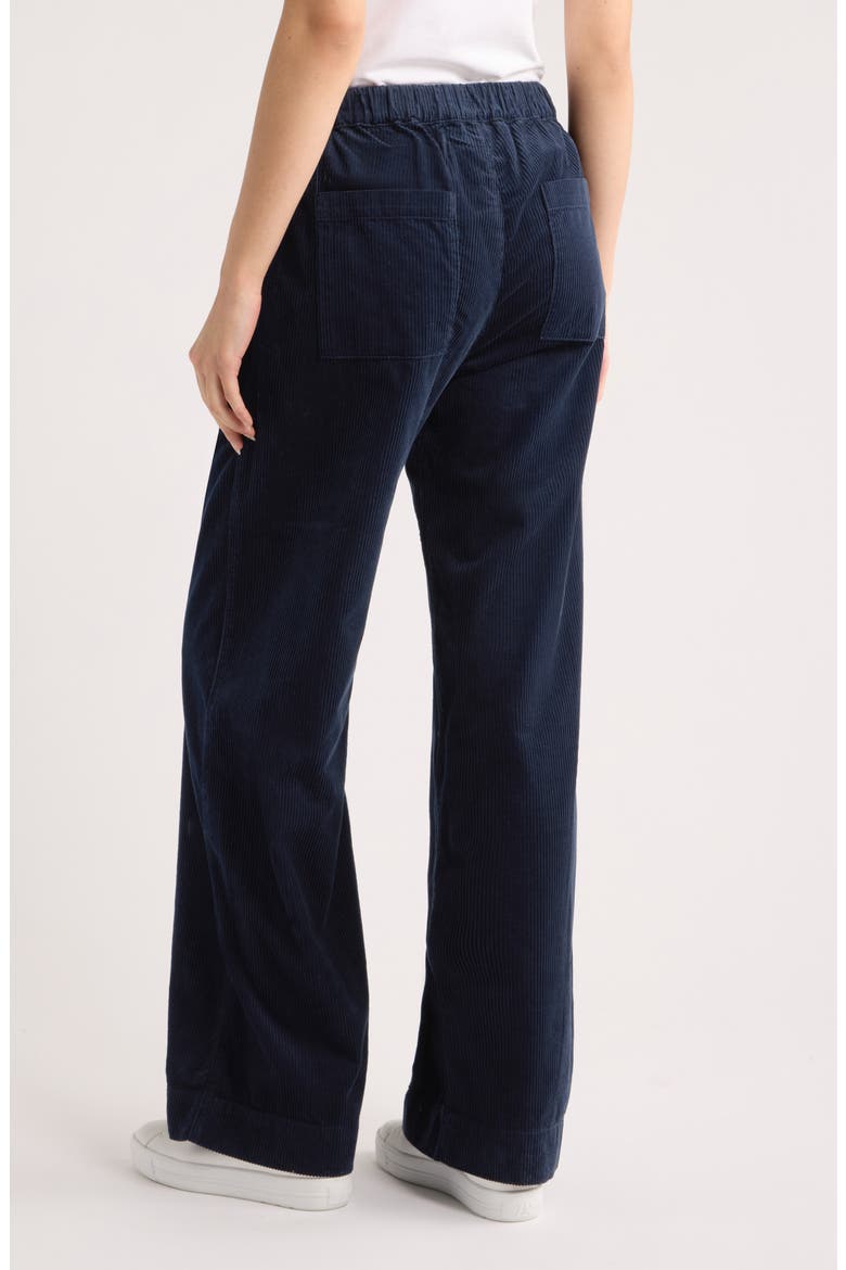 Madeline Patch Pocket Pull-On Wide Leg Pants, Alternate, color, CLASSIC NAVY