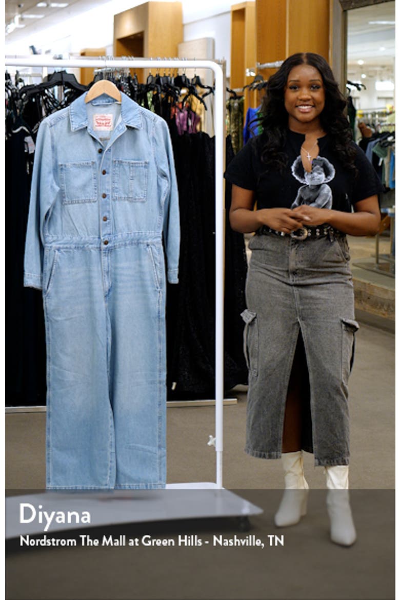 Iconic Long Sleeve Denim Wide Leg Jumpsuit video