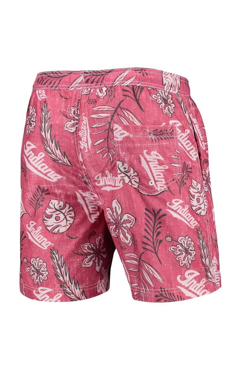 Wes & Willy Men's Wes & Willy Crimson Indiana Hoosiers Vintage Floral Swim Trunks, Alternate, color, 