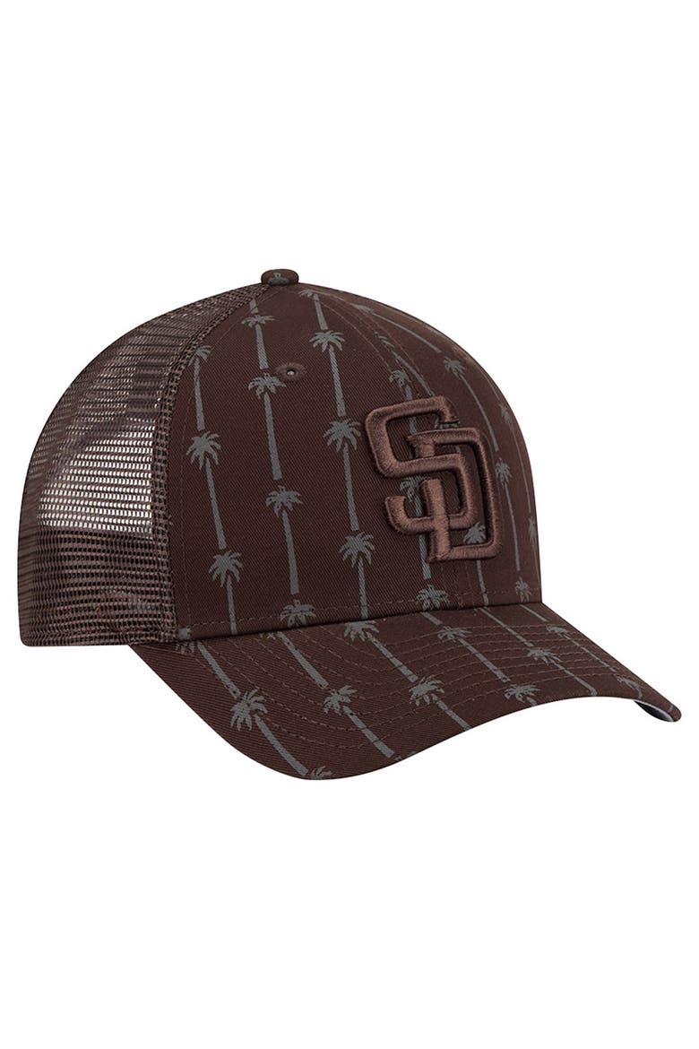 Men's New Era Brown San Diego Padres Tonal Icon 9FORTY Adjustable Trucker Hat, Alternate, color, Brown