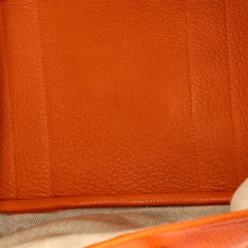 Pre-owned Hermes Hermes Garden Party Tote Leather 36 In Orange